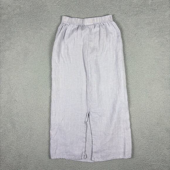 Bryn Walker Linen Top Skirt Set Women’s Small Blue Gray Pinstripe Linen USA - Picture 11 of 15